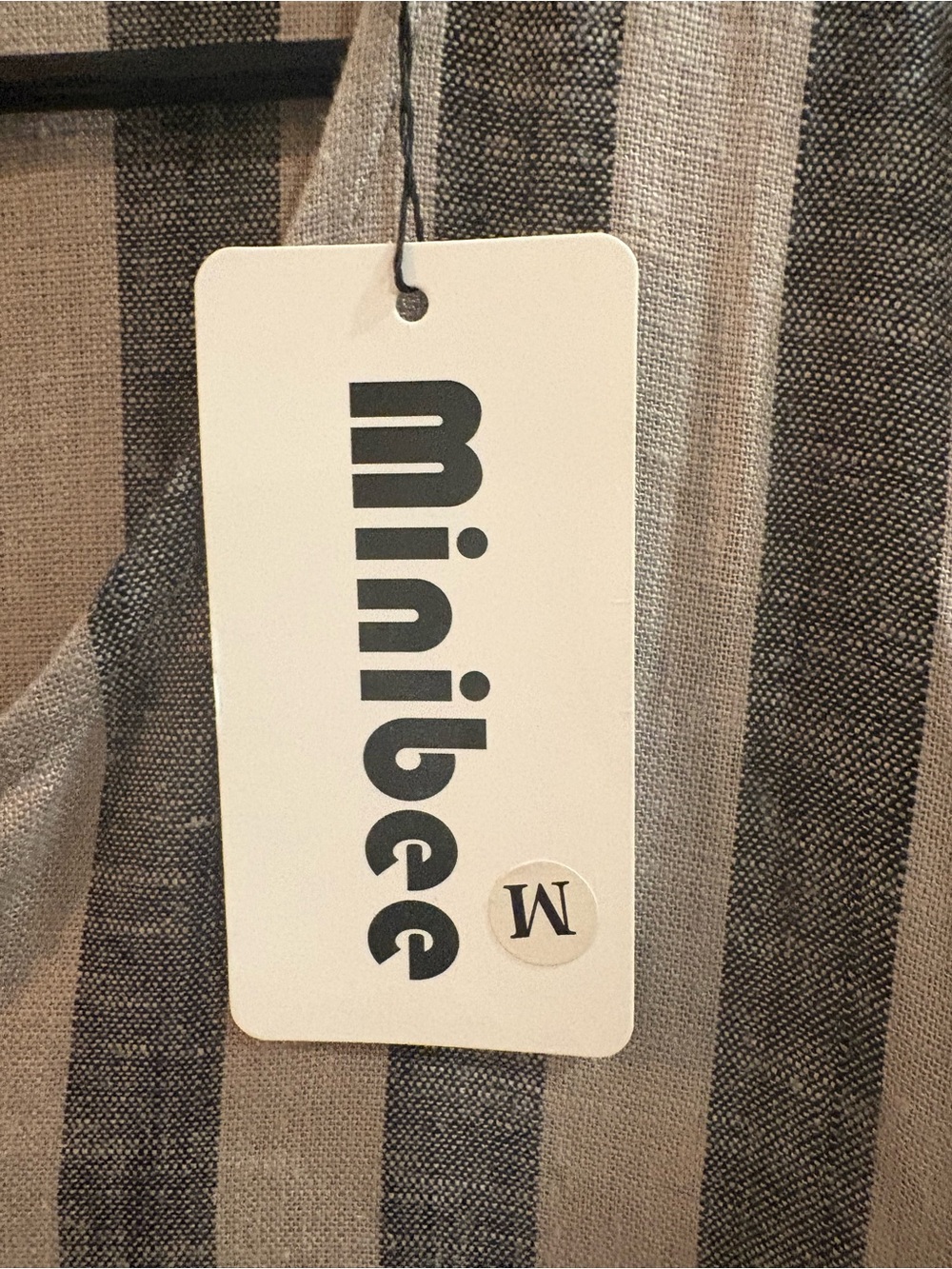 Minibee Striped Linen Blend Tunic Dress Size Medium NWT - Picture 3 of 7